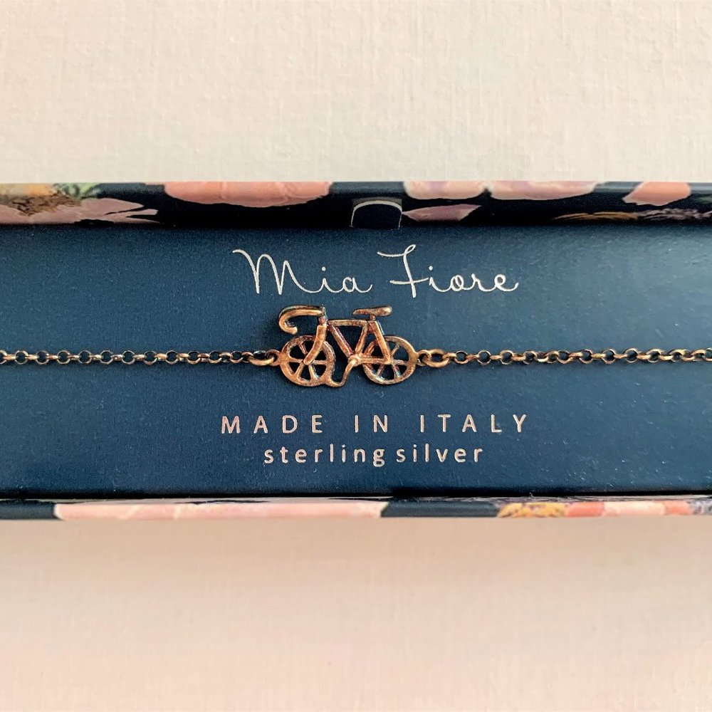 Vintage Mia Fiore Bicycle Bracelet Sterling Silver in Original Box